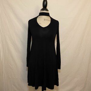 Black Garage Long Sleeve Chocker A Line Dress